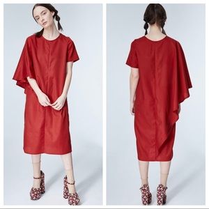 One Rex Base Red Cape Dress XS